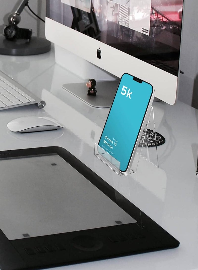 تي بي جي بي حامل كتب أكريليك مع حافة، حامل عرض أكريليك شفاف، حامل كمبيوتر لوحي شفاف لعرض الصور والكتب وأوراق الموسيقى وأجهزة الكمبيوتر المحمولة والأعمال الفنية والأقراص المضغوطة وما إلى ذلك (10 قطع صغيرة) - Image 4