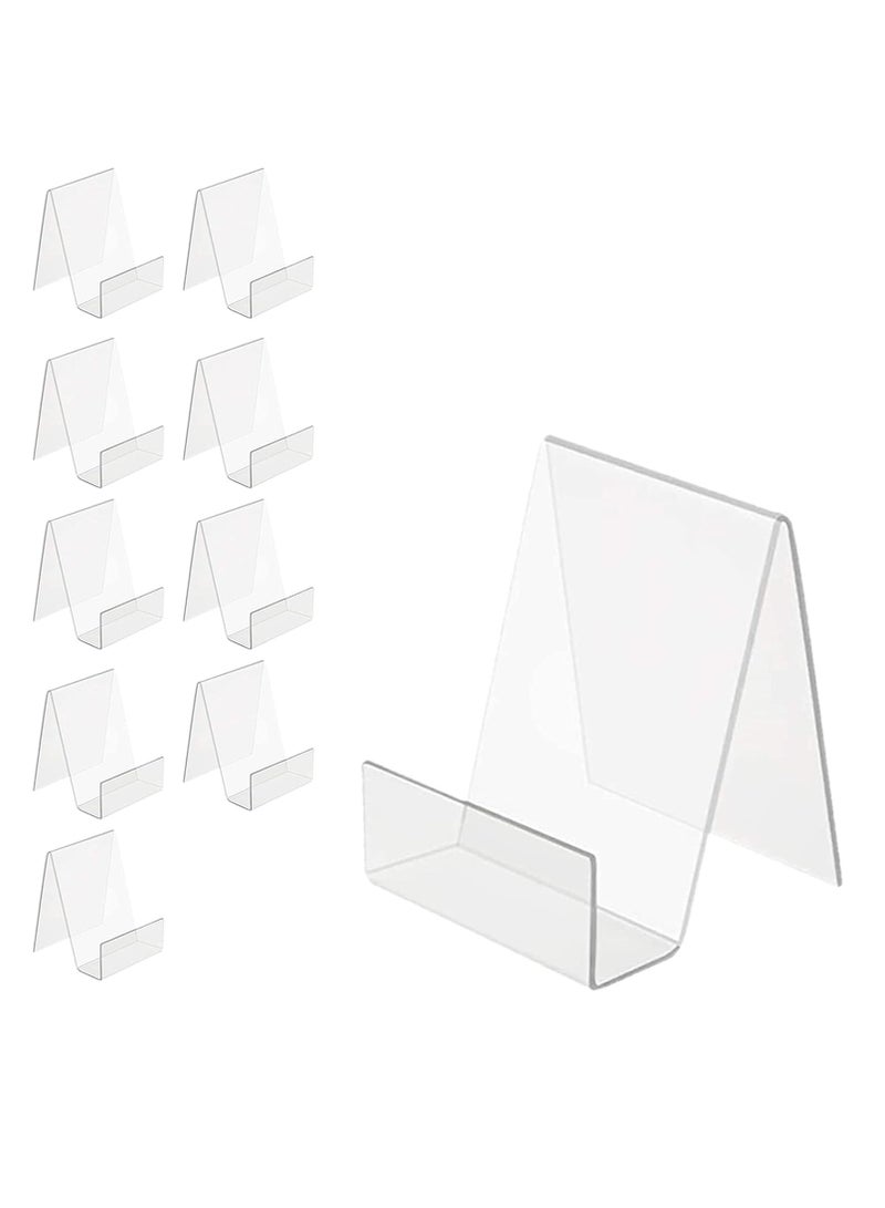 تي بي جي بي حامل كتب أكريليك مع حافة، حامل عرض أكريليك شفاف، حامل كمبيوتر لوحي شفاف لعرض الصور والكتب وأوراق الموسيقى وأجهزة الكمبيوتر المحمولة والأعمال الفنية والأقراص المضغوطة وما إلى ذلك (10 قطع صغيرة) - Image 1