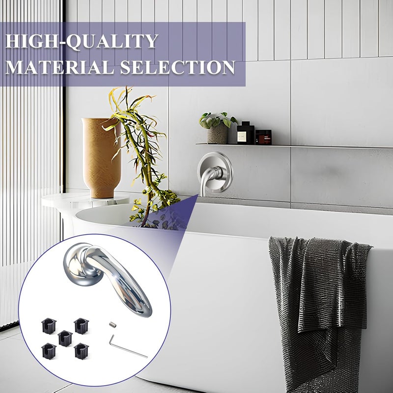 Javiix 1046987 Shower Faucet Handle Replace for Kohler 1046987-CP ，with 5 Pcs1060514 Handle Insert and The Matching Screw Wrench, Polished Chrome - Image 3