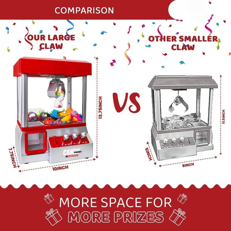 Claw Machine Arcade Game with Flashing Lights & Music, Candy Grabber Prize Dispenser Vending Machine Toy for Kids, Boys & Girls, Interactive Toy for Kids' Parties, Family Gatherings & Birthdays - Image 3