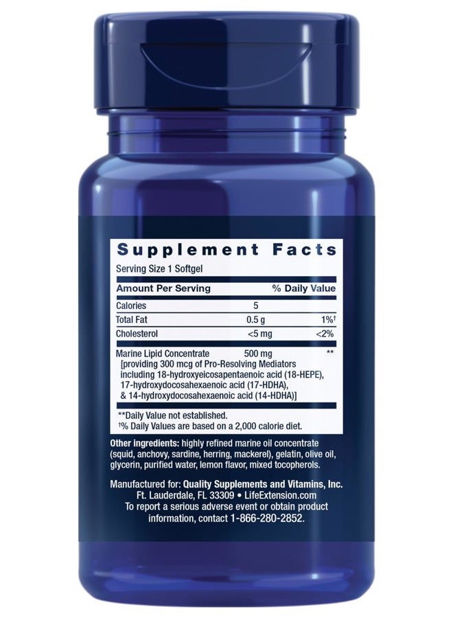Life Extension Pro-Resolving Mediators - Inflammation Management and Joint Health Supplement -Whole Body Health Support - From Marin Oil PRMs SPMs - Gluten-Free, Non-GMO, 30 Softgels - Image 4
