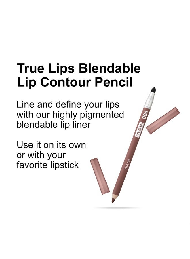 PUPA قلم تحديد الشفاه ميلانو True Lips القابل للمزج - لون مات مزدوج الطرف وفرشاة - خفيف وكريمي، مرطب، عالي الصبغة، مقاوم للتلطخ - خالي من البارابين - 004 بني عادي - 0.042 أونصة - Image 2