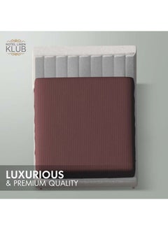 Hotel Linen Klub Stripe Microfiber Chocolate Fitted Sheet Double 120x200 cm  - Image 2