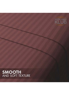 Hotel Linen Klub Stripe Microfiber Chocolate Fitted Sheet Double 120x200 cm  - Image 5