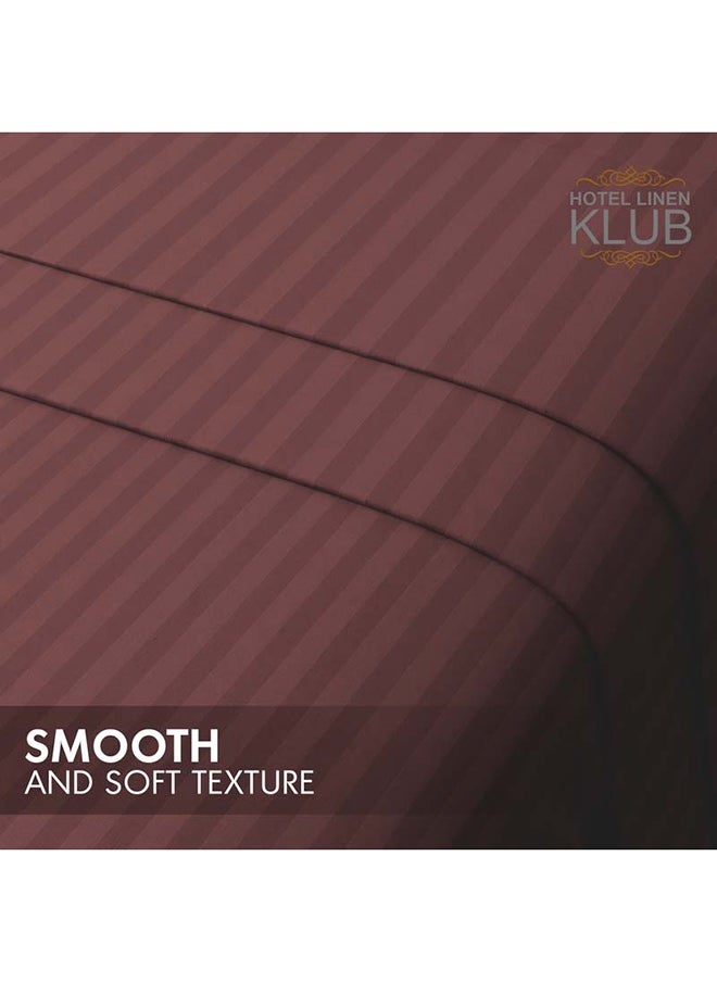 Hotel Linen Klub Stripe Microfiber Chocolate Fitted Sheet Double 120x200 cm  - Image 5