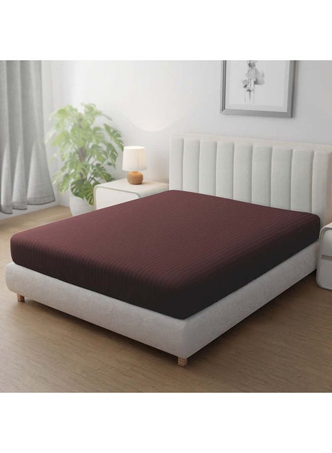 شرشف مزدوج بتقنية ميكروفايبر شوكولاتة مقاس 120x200 سم