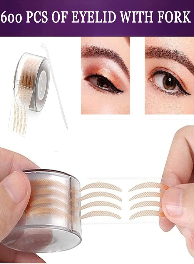 Closal 600 Pair Eyelid Tape For Double Eyelid, Hooded Eyes Makeup Tools With Fork. - Image 2