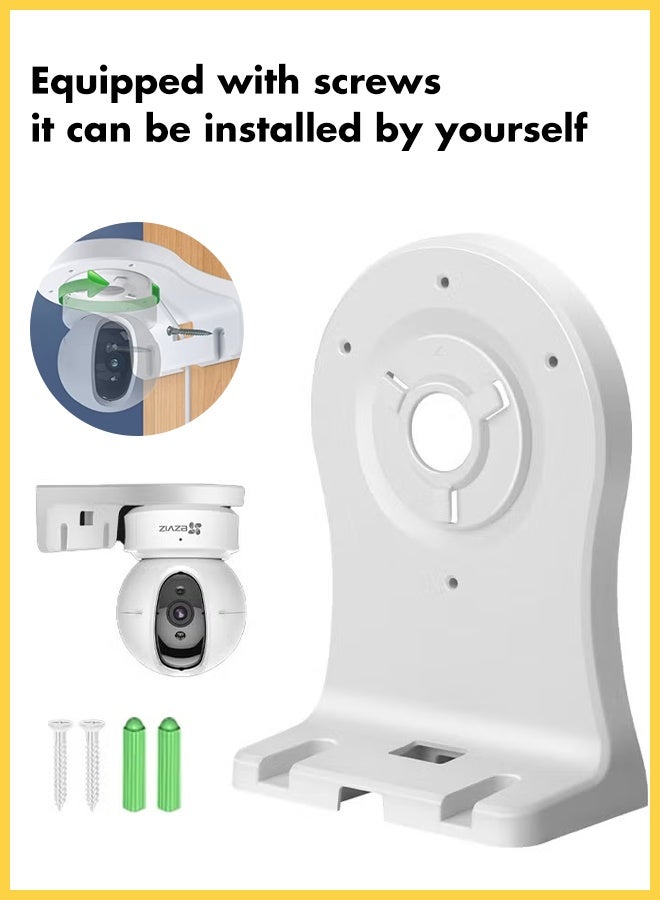 CHOWROAD 4 PCS - WiFi Wall Mount Bracket for E ZVIZ C 6 C 4 Series IP Camera Easy Installing,Plastic PT Cameras Holder Indoor Security Systems, Supports no-drilling installation，Easy to Install - White - Image 4