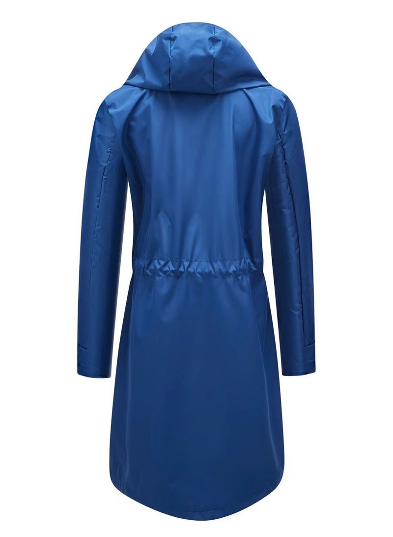Loquat Autumn Winter Women's Hooded Windbreaker Casual Long Coat  - Image 3