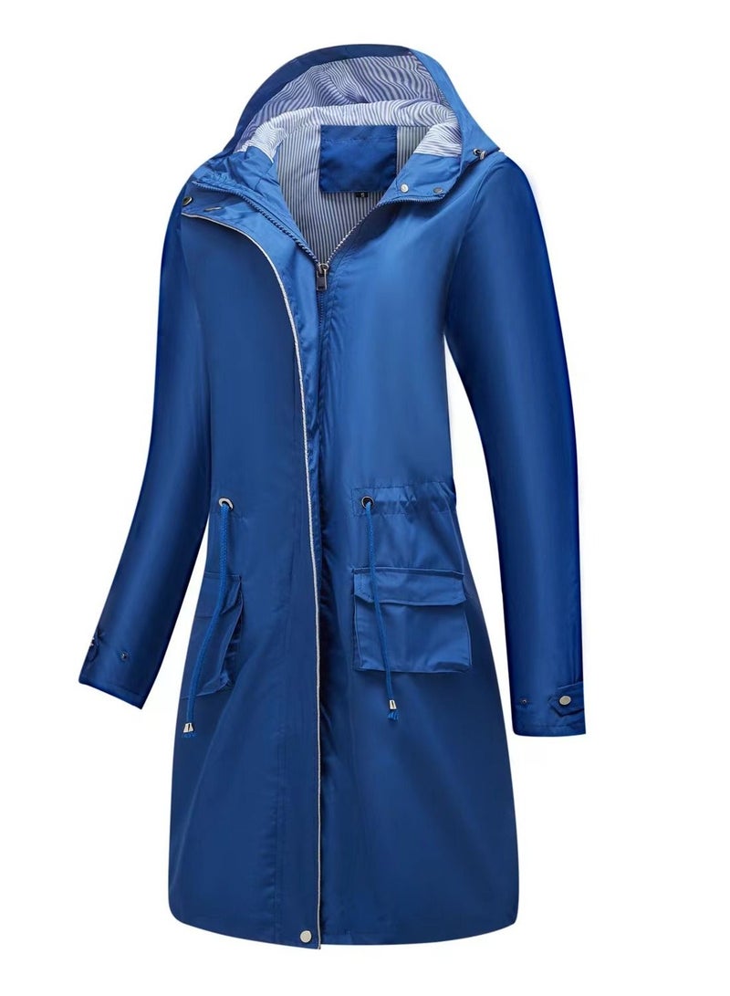 Loquat Autumn Winter Women's Hooded Windbreaker Casual Long Coat  - Image 2