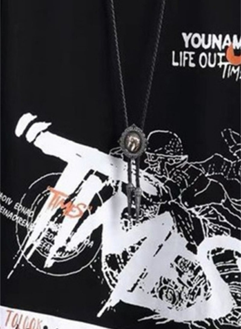 Short-sleeved T-shirt men's summer new slim-fitting round neck men's half-sleeved student T-shirt  - Image 3