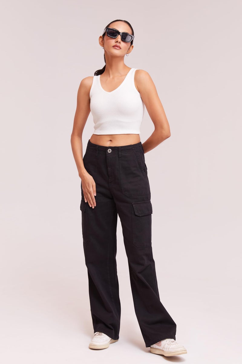 Berry&Bird BERRY BIRD® Sleeveless V- Neck Slim Fit Ribbed Knit Tank Crop Tops for Women & Girls Casual Beach and Gym Wear and Western Trendy Fashion White - Image 3