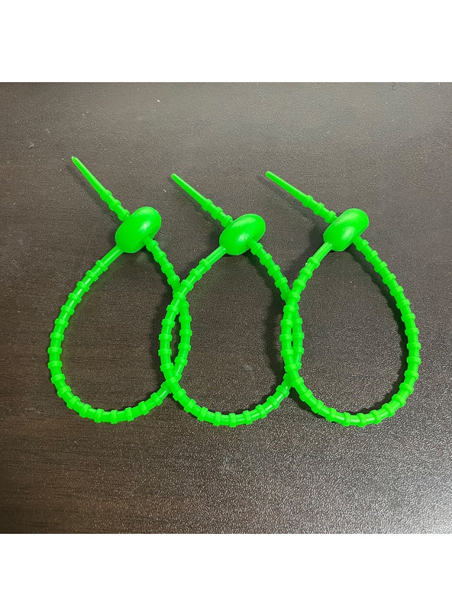 Loquat Simple Tadpole Silicone Cable Tie With Loose Buckle Wire Bundle DIY Handmade Doll Luggage Accessories Lanyard-Color:Grass Green 220mm - Image 1