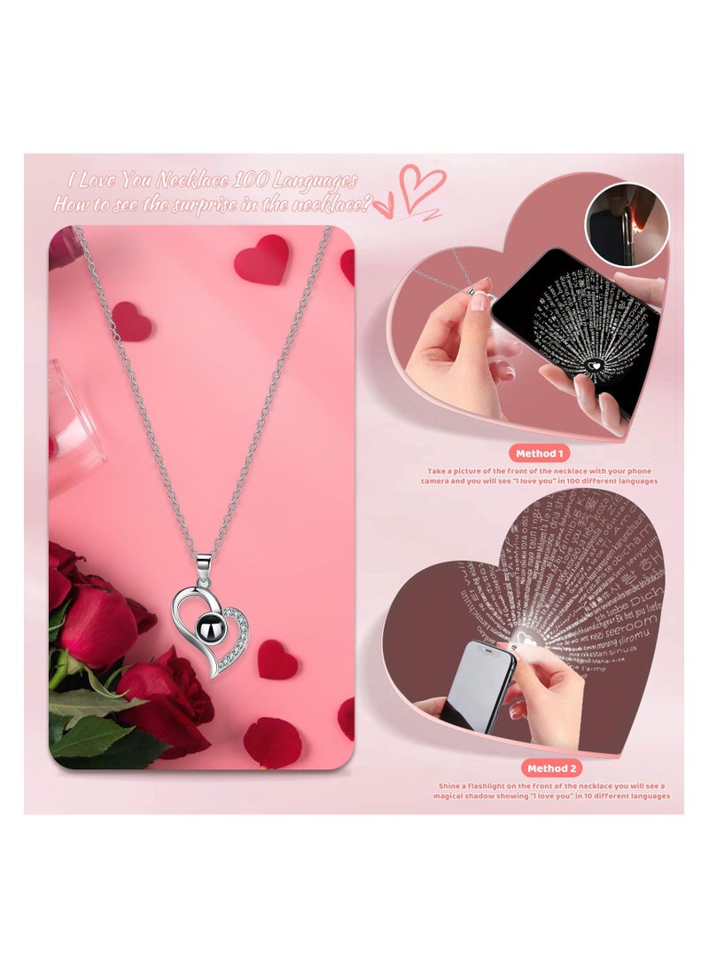 Preserved Rose Moss Bear with Necklace Rose Gifts with Light for Women Girlfriend Wife Mom Grandma Birthday Christmas Valentines Mothers Day Anniversary Wedding Thanksgiving - Image 3