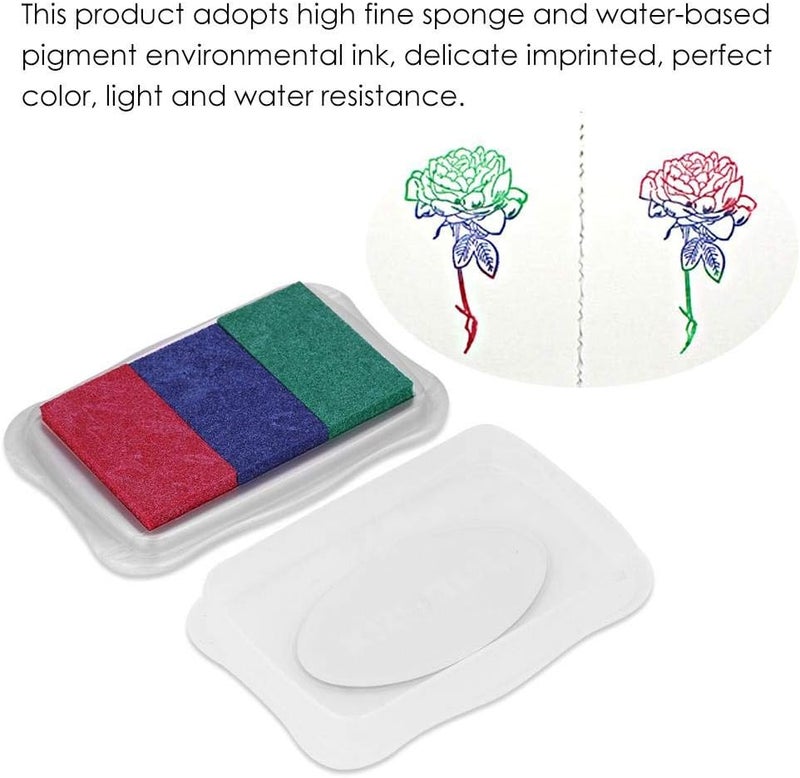 klarako Craft Ink Pad Stamps Partner Gradient Color Ink Pad Rainbow Ink Pad Sets Multicolor Craft Stamp Pad for Stamps, Paper, Wood Fabric(Three Colors) - Image 3