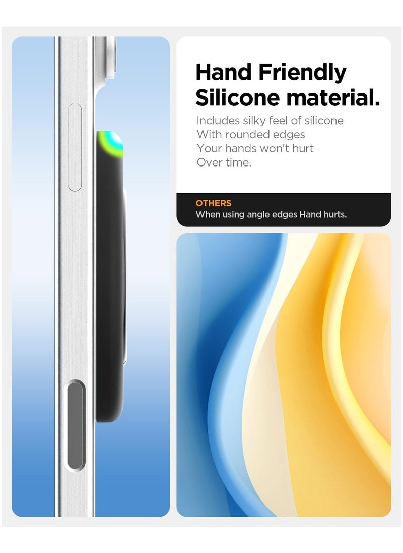 Spigen Nano Pop MagFit Magnetic Silicone Phone Grip Adjustable Holder Ring Kickstand compatible with MagSafe Case & iPhone 16 Pro Max, 16 Pro, 16 Plus, 15/14/13/12 series - Black Sesame  - Image 4