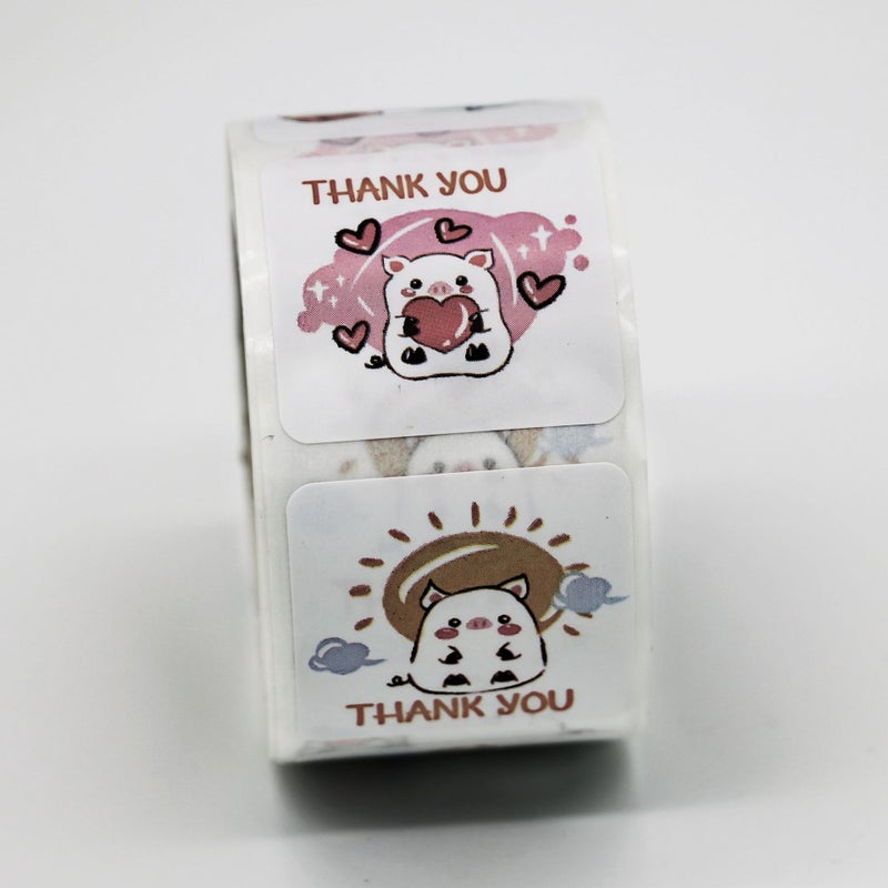 Generic New Thank you rectangular square copper self-adhesive label gift box packaging decorative label sealing sticker CT-18 3 * 3CM 300 stickers 