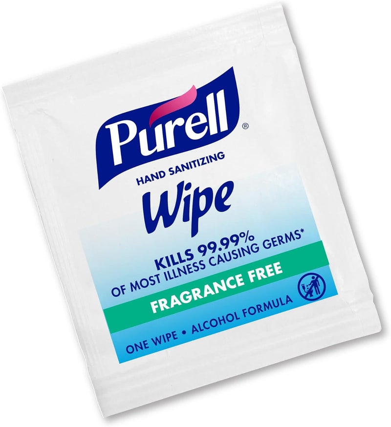 Purell مناديل تعقيم اليدين، تركيبة كحولية، خالية من العطور، 300 قطعة مناديل يد مغلفة بشكل فردي - 9020-06-EC - Image 1