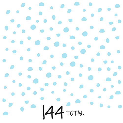 The Boho Design Hand Drawn Circle Dots Wall Decals Peel and Stick for Kids, Baby Bedroom Nursery and Living Room. 144 pcs Vinyl Wall Stickers Decor (Blue) - Image 4
