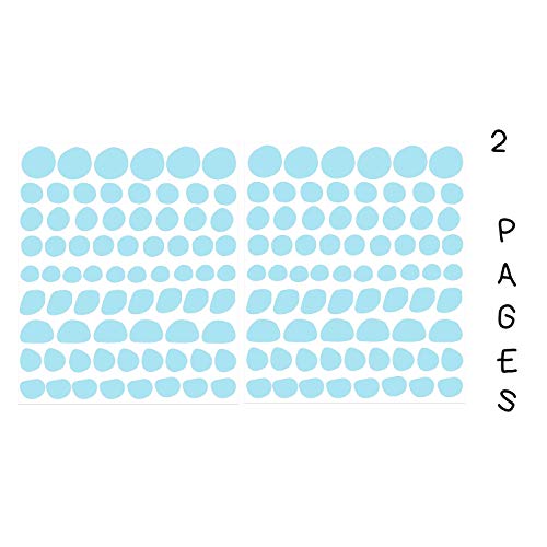 The Boho Design Hand Drawn Circle Dots Wall Decals Peel and Stick for Kids, Baby Bedroom Nursery and Living Room. 144 pcs Vinyl Wall Stickers Decor (Blue) - Image 5