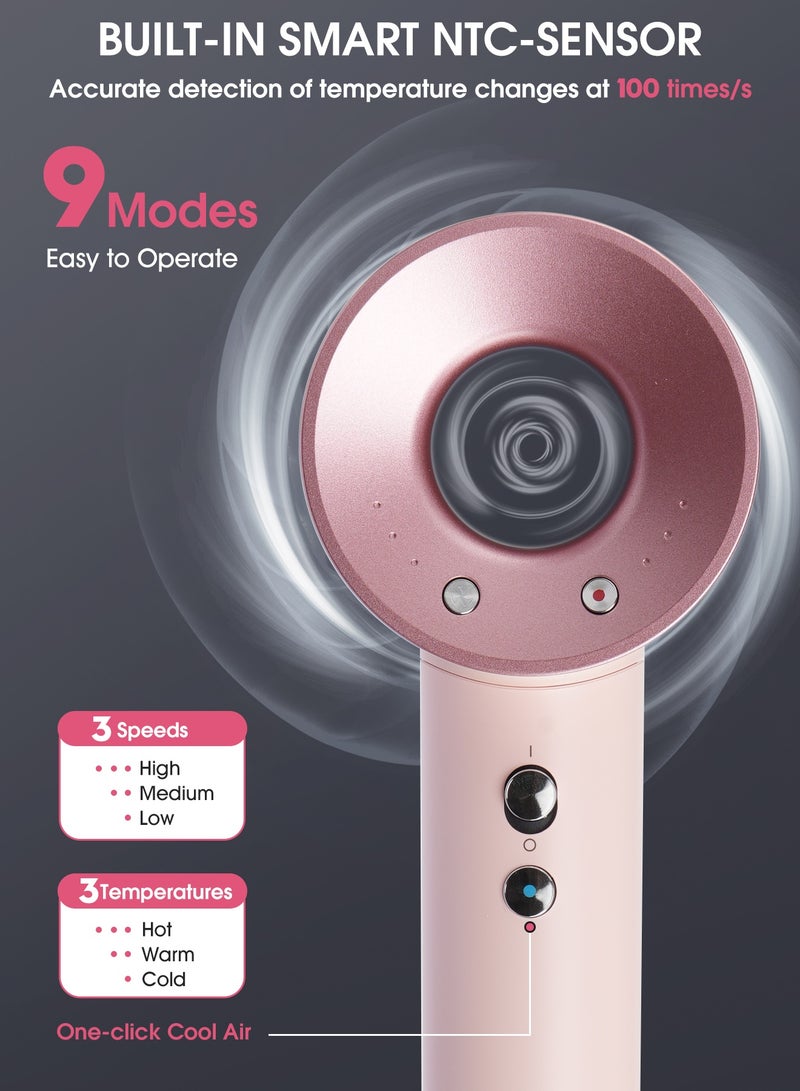 DOSCHER Hair Dryer with Diffuser, Professional-Grade Model Featuring 3 Heat&2 Speed Options, High-Speed Hair Dryer with 110,000 RPM, Lightweight and Portable for Both Home Use and Travel. - Image 4