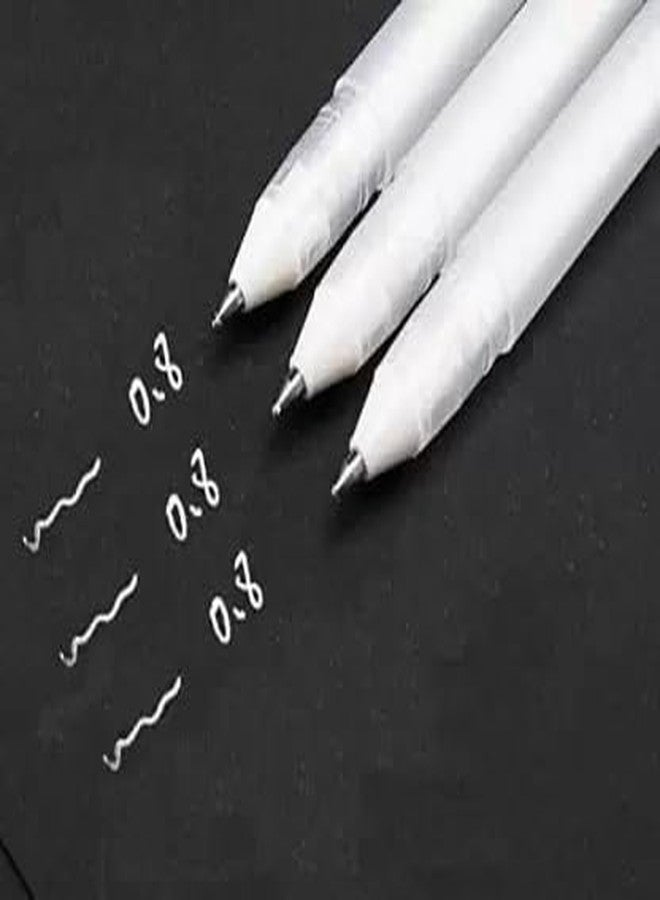 HAKIM'S HS Gel Pen 0.8MM Pack of 3 (White) - Image 3