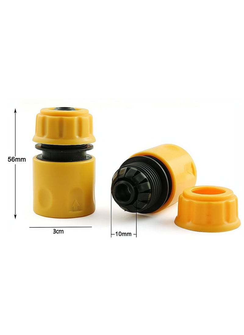 Hose End Connector, Hose Pipe End Quick Connect fitting for 1/2 inch Hosepipe Tap End Quick Connector, Garden Irrigation Hose Pipe Quick Connectors Adaptors Garden Tools, 6 Pack (Yellow)
