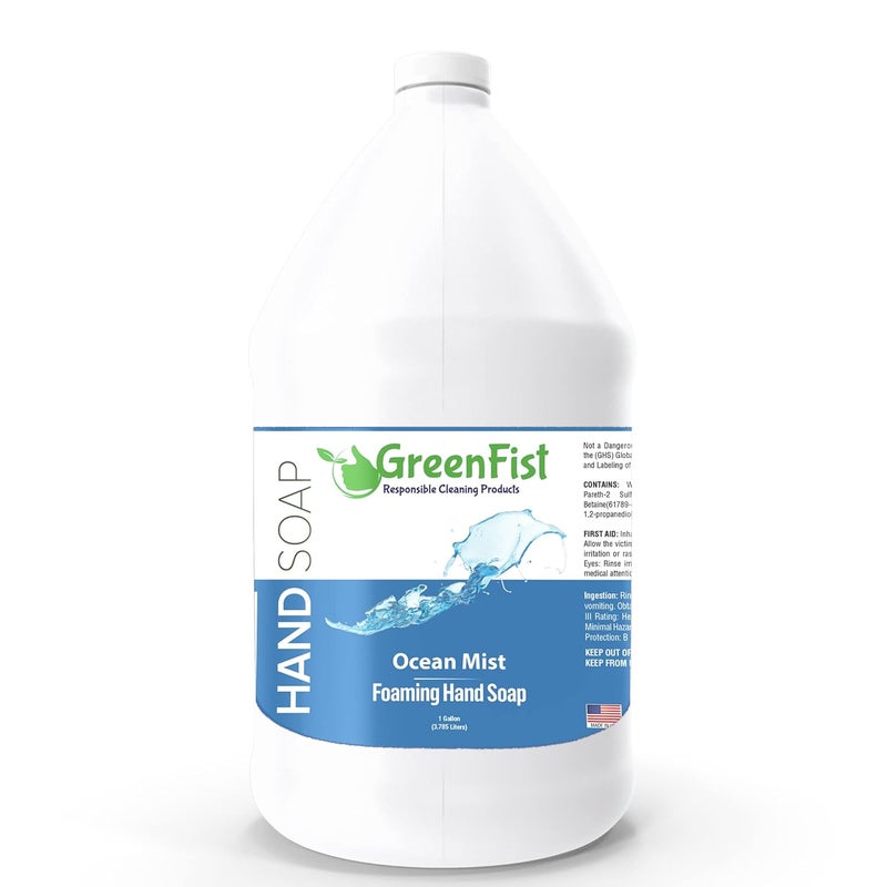 GreenFist Foaming Hand Soap Refills Ocean Mist Scent Foam Refill 1 Gallon