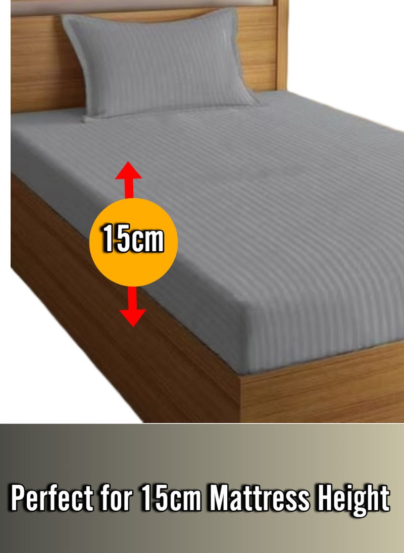 بلوبيري ملاءة سرير قطنية قماش مخطط مع قطعة واحدة كيس وسادة 100x200+15 سم - Image 2