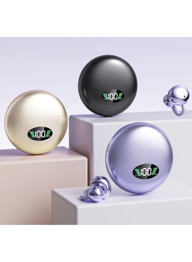 Alyashmac Open Ear Clip Headphones with LED PowerDisplay,Wireless Bluetooth Earbuds, Open Ear Earbuds ，5.4 Sport Earbuds  Clip-on Earphones, Noise reduction, water resistance, Hi-Fi sound quality, suitable for playing games,to music (Black) - Image 3