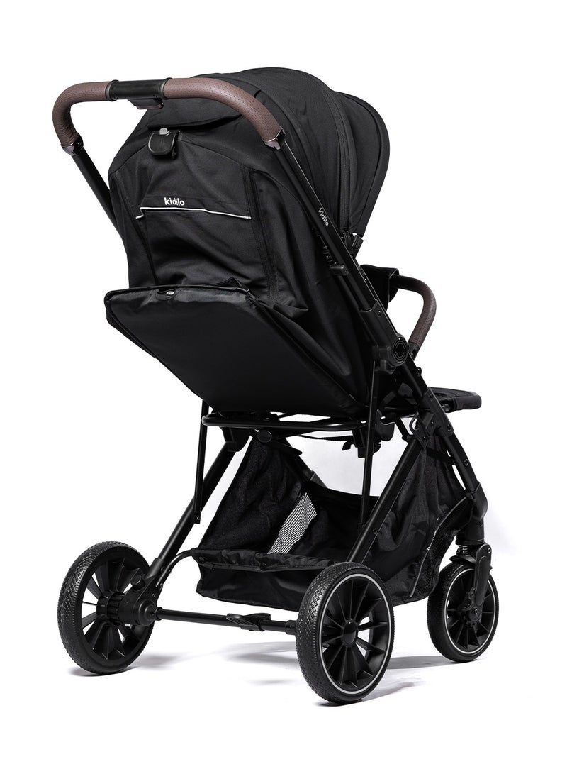 Kidilo Baby Stroller - Reversible Handle, Comfortable, Foldable Stroller - Newborn Stroller w/All-Scene Large Wheels - Image 3