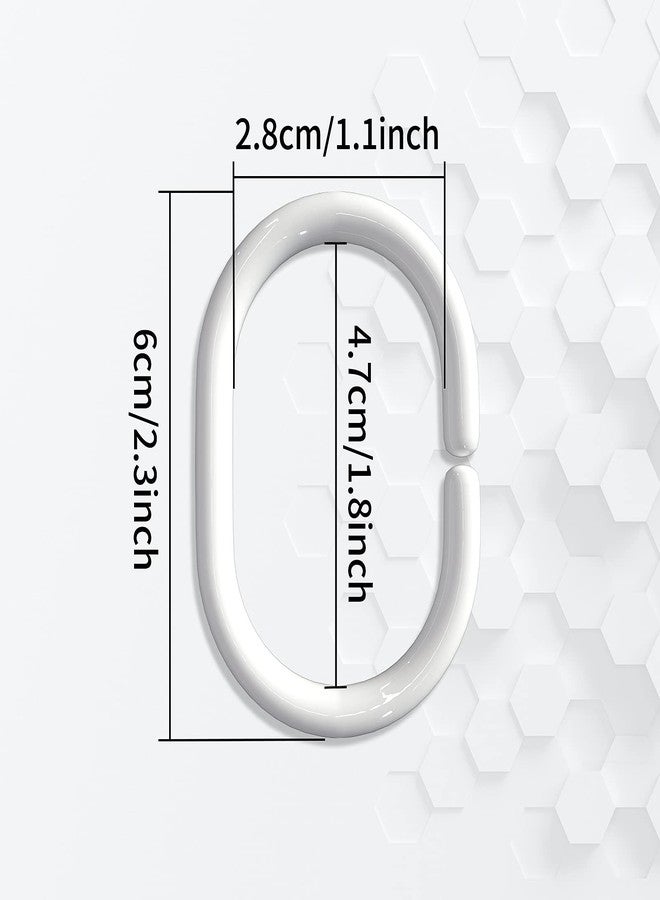 Qulable 24 pcs Shower Curtain Rings Plastic Shower Curtain Hooks C-Shaped Rings Hook Hanger Bath Drape Loop Clip Glide Bathroom Shower Window Rod (White) - Image 2