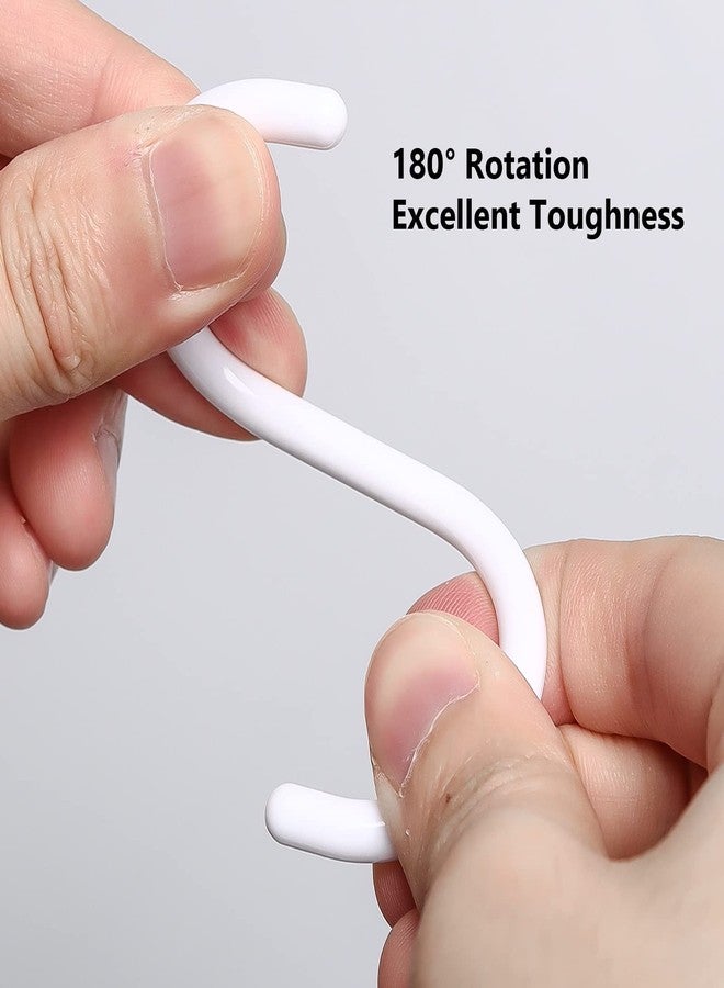 Qulable 24 pcs Shower Curtain Rings Plastic Shower Curtain Hooks C-Shaped Rings Hook Hanger Bath Drape Loop Clip Glide Bathroom Shower Window Rod (White) - Image 3