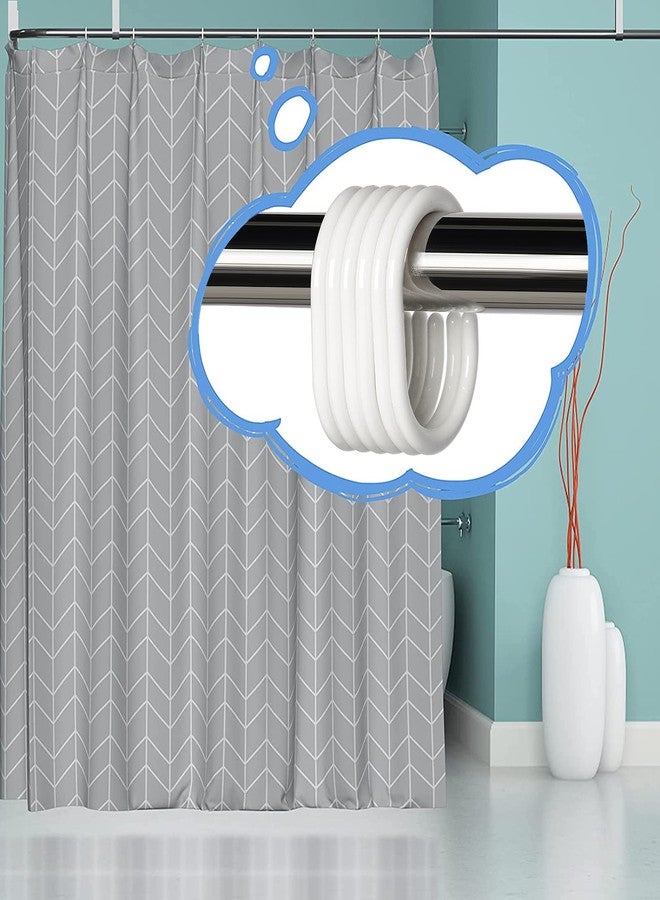Qulable 24 pcs Shower Curtain Rings Plastic Shower Curtain Hooks C-Shaped Rings Hook Hanger Bath Drape Loop Clip Glide Bathroom Shower Window Rod (White) - Image 5