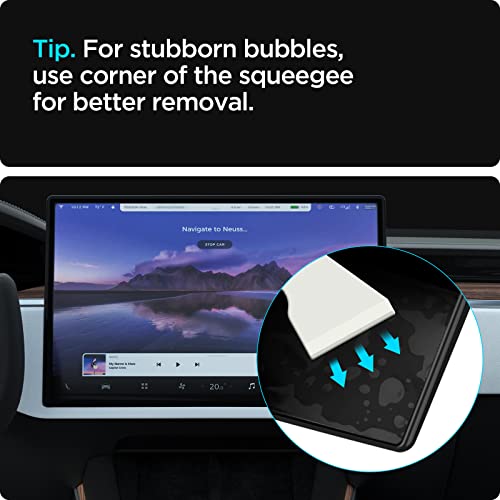 Spigen Tempered Glass Screen Protector [GlasTR EZ FIT] Designed for Tesla Model S (2025-2021), Tesla Model X (2025-2022) 17 inch Dashboard Touchscreen - Matte/Anti Fingerprint - Image 3