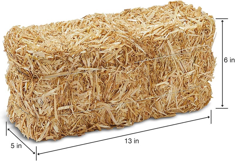 FloraCraft Decorative Straw Bale - Natural Sun-Baked Barley Straw, 5 x 6 x 13 Inches - Image 2