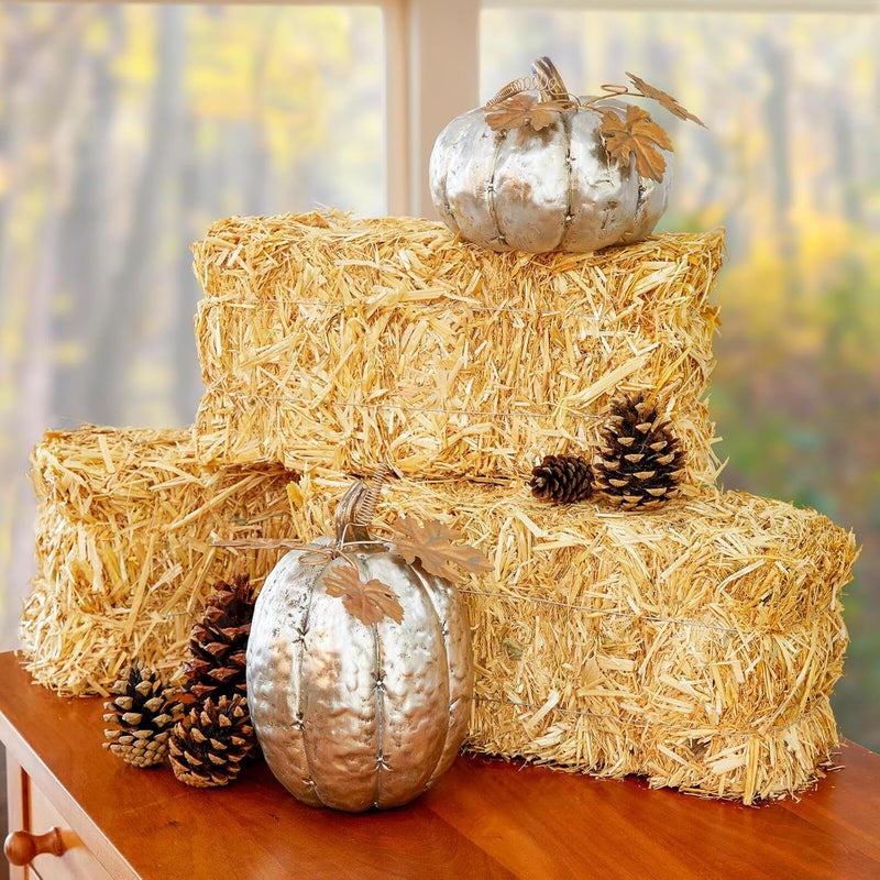 FloraCraft Decorative Straw Bale - Natural Sun-Baked Barley Straw, 5 x 6 x 13 Inches - Image 5