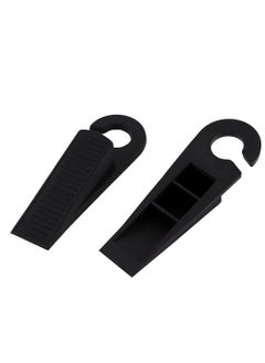 LAWAZIM Plastic Door Stopper -4 Piece- Durable Black Slanted Door Wedge with Non-Slip Base Child and Pet-Safe - for Indoor and Outdoor Use Prevents Doors from Slamming and Suitable for All Floor Types  - Image 3