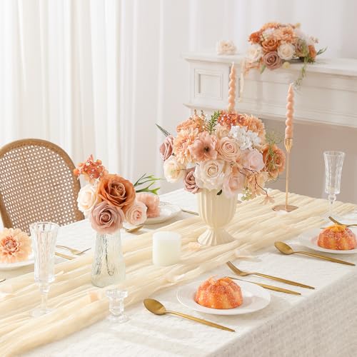 Floweroyal Artificial Flowers Fake Rose Flowers Dahlia with Stems for DIY Wedding Bridal Bouquets, Baby Shower, Floral Arrangement, Table Centerpieces, Home Decorations - Image 4