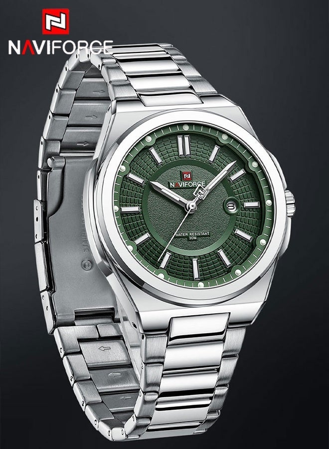 نافيفورس ساعة يد عسكرية رياضية كاجوال للرجال بتقويم كوارتز وساعة عمل من الفولاذ المقاوم للصدأ مقاومة للماء للرجال ساعة تناظرية مقاومة للماء NF9212 - Image 1