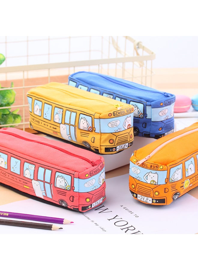 QUICK Creative Cartoon Large Capacity Bus Pencil Case Pencil Case Car Pencil Case Student Bus Pencil Case Cute Korean Style Pencil Case - Image 4