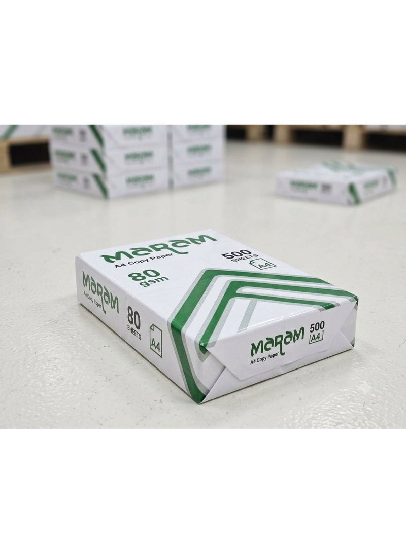 Maram Premium Copy Paper A4 80 GSM – 1 Box (5 Reams, 2500 Sheets) - Image 3