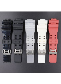Generic Resin Rubber Strap Compatible Western Europe Black Gold GA400SGW100-silicone-Black-Silver Buckle SGW100-silicone-Black-Silver Buckle 