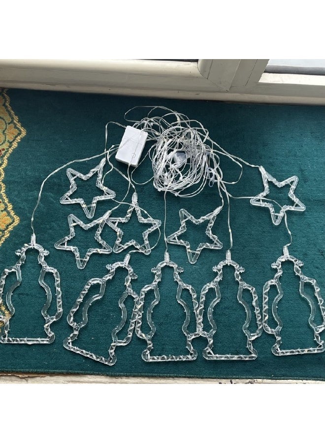 Ramadan decorative light curtain – lantern shape, 3 meters long - Image 2