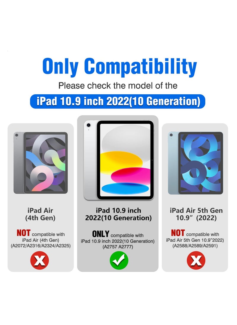 Generic Fit for iPad 10th Generation Case with Keyboard (10.9", 2022), 7 Colors Backlit, Multi-Touch Trackpad, Detachable iPad Case 10th Generation with Pencil Holder Protective Stand and Slide Camera Cover  - Image 3