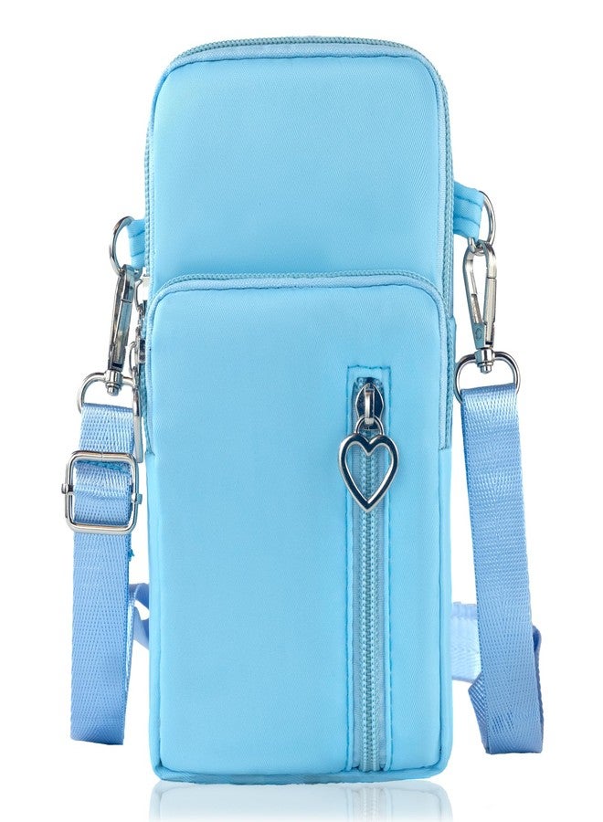 JANKS Small Crossbody Bag for Women - Mini Phone Purses with Crossbody Strap and Wallet - Nylon Arm Bag, A-lightblue, Medium - Image 2