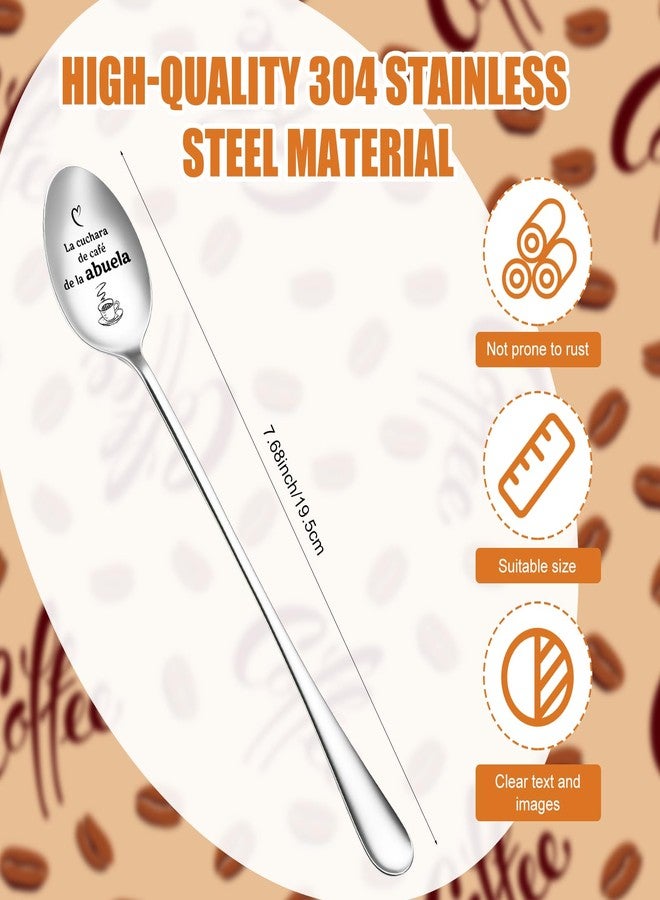LemonRoad Abuela Gifts in Spanish, Nana's Coffee Spoon, Christmas Coffee Tea Stainless Steel Spoon for Grandma Mother in Law, Pregnancy Announcement Gift, Yuletide gift - Image 3