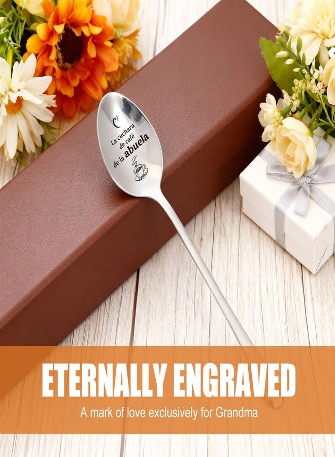 LemonRoad Abuela Gifts in Spanish, Nana's Coffee Spoon, Christmas Coffee Tea Stainless Steel Spoon for Grandma Mother in Law, Pregnancy Announcement Gift, Yuletide gift - Image 2