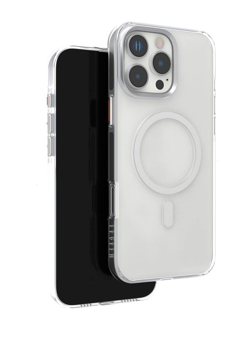 LEVELO iPhone 16 Pro Max MagSafe Case Allure PC Hard Cover / Anti-Yellowing / Ultra-Thin Design / Edge to Edge Cover / Impact Resistant Corners - Clear - Image 1