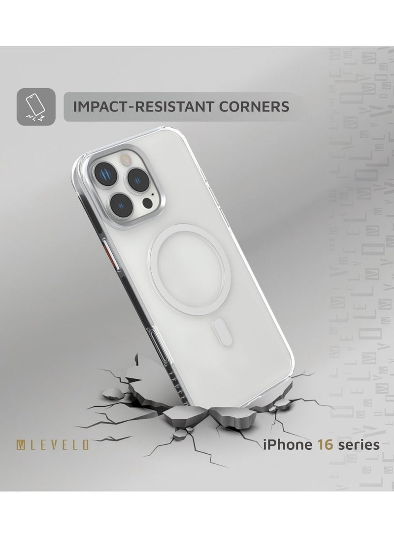 LEVELO iPhone 16 Pro Max MagSafe Case Allure PC Hard Cover / Anti-Yellowing / Ultra-Thin Design / Edge to Edge Cover / Impact Resistant Corners - Clear - Image 4